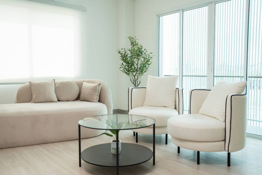 Sofa upholstery service in Singapore at Loft Furniture, transforming worn fabric 